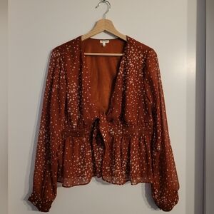 Rust Floral Top